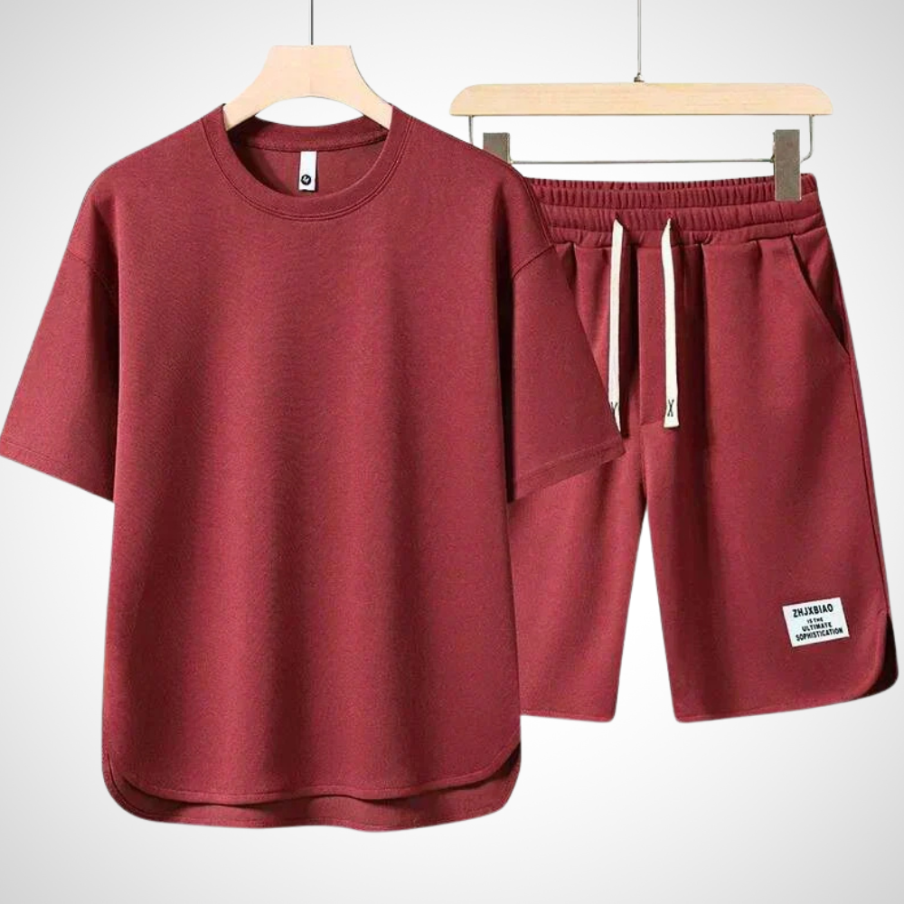 Casual Two-Piece Men's Set – Dario-Red-S-Nora Luxe