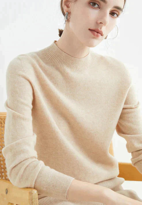 Casual Women's Sweater - Livia-Beige-M-Nora Luxe