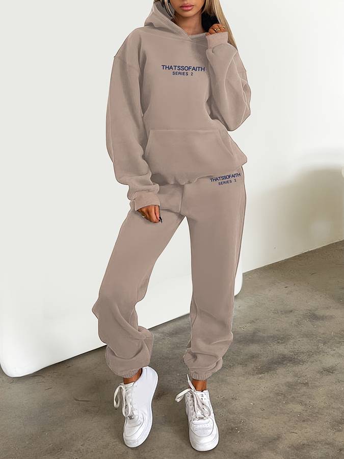 Casual Women's Sweatpants & Sweater Set - Harper-Light Pink Gray-S-Nora Luxe