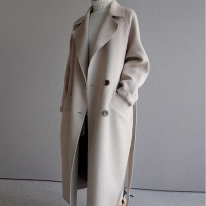 Casual Wool Ladies Jacket - Isabella-Beige-S-Nora Luxe