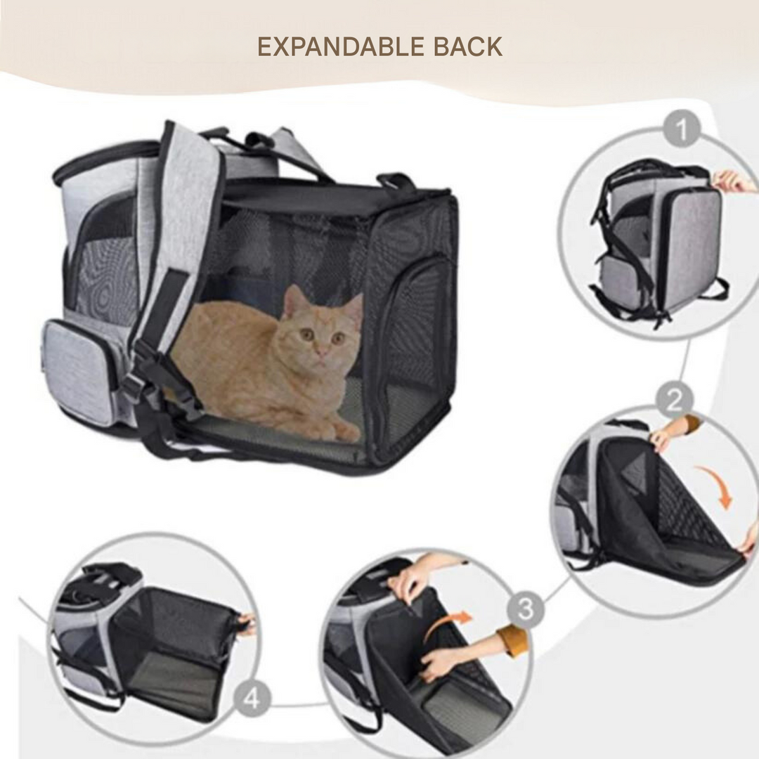 Cat backpack - PurrPack™-Gray-Nora Luxe