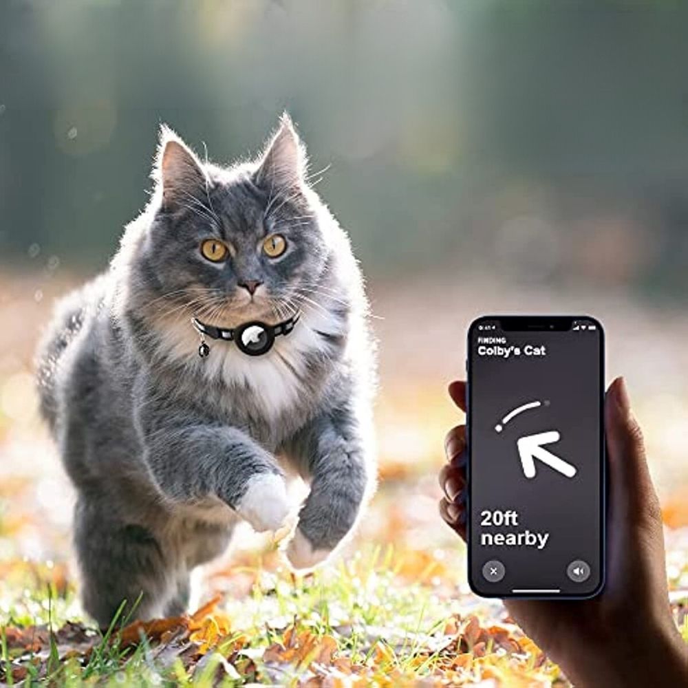 Cat Collar with Safety Closure - Milo-Black-Without GPS tracker-Nora Luxe
