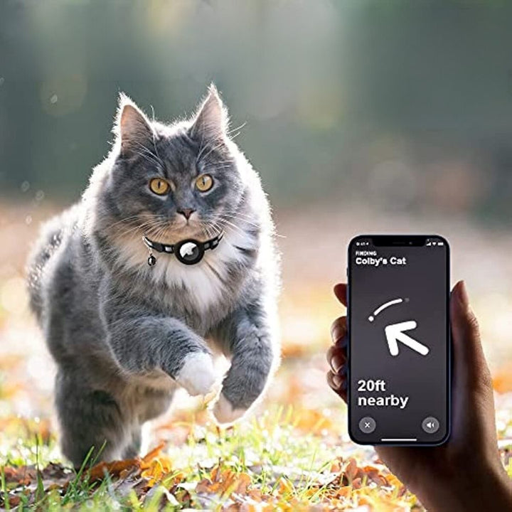 Cat Collar with Safety Closure - Milo-Black-Without GPS tracker-Nora Luxe