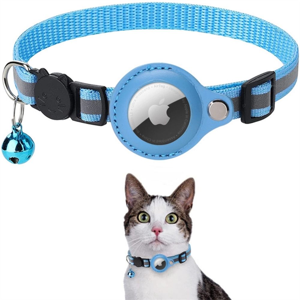 Cat Collar with Safety Closure - Milo-Heavenly Blue-Without GPS tracker-Nora Luxe