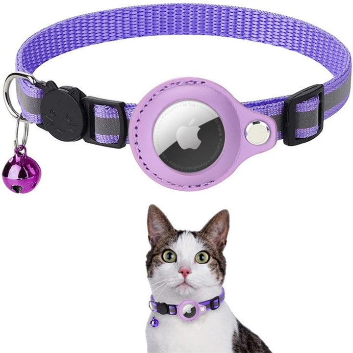 Cat Collar with Safety Closure - Milo-Purple-Without GPS tracker-Nora Luxe