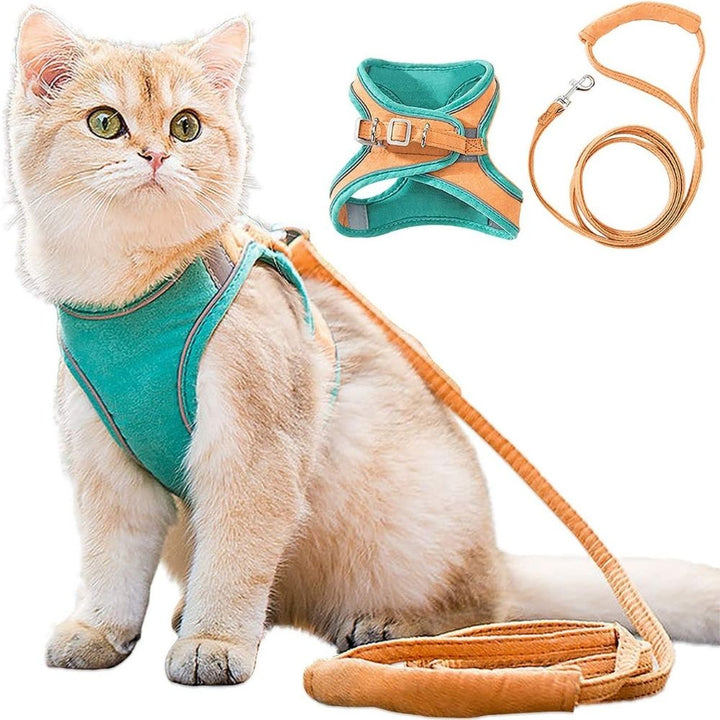 Cat harness - Oscar-Orange | Teal-S-Nora Luxe