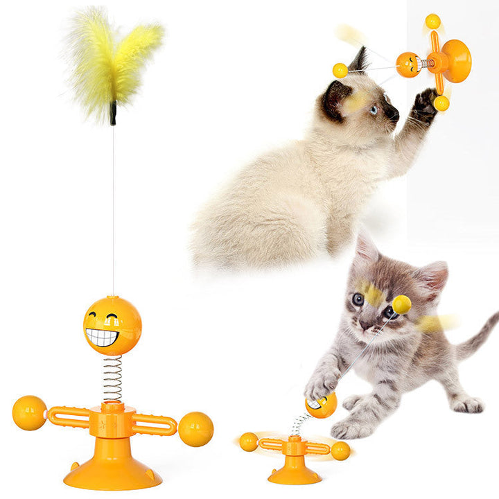 Cat Windmill Scratching and Play Station - TwirlPaws-Orange Feather Man-Nora Luxe