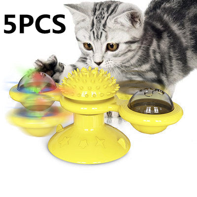 Cat Windmill Scratching and Play Station - TwirlPaws-Yellow-Nora Luxe