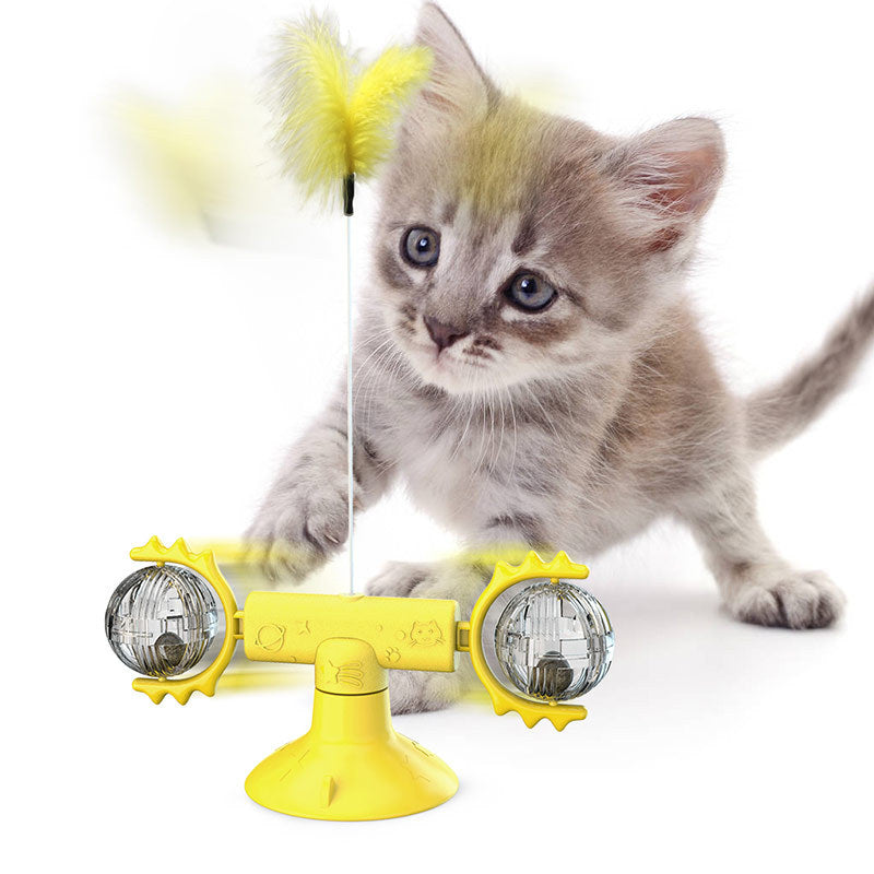 Cat Windmill Scratching and Play Station - TwirlPaws-Yellow-Nora Luxe