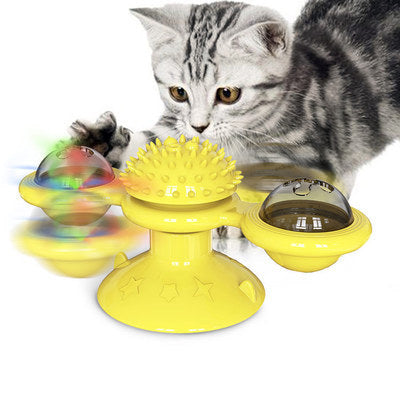 Cat Windmill Scratching and Play Station - TwirlPaws-Yellow-Nora Luxe