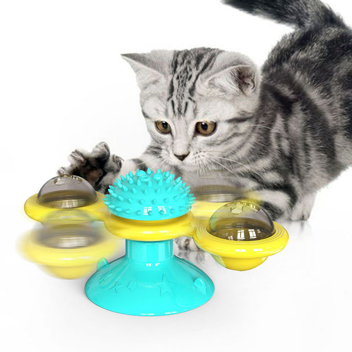 Cat Windmill Scratching and Play Station - TwirlPaws-Yellow-Nora Luxe