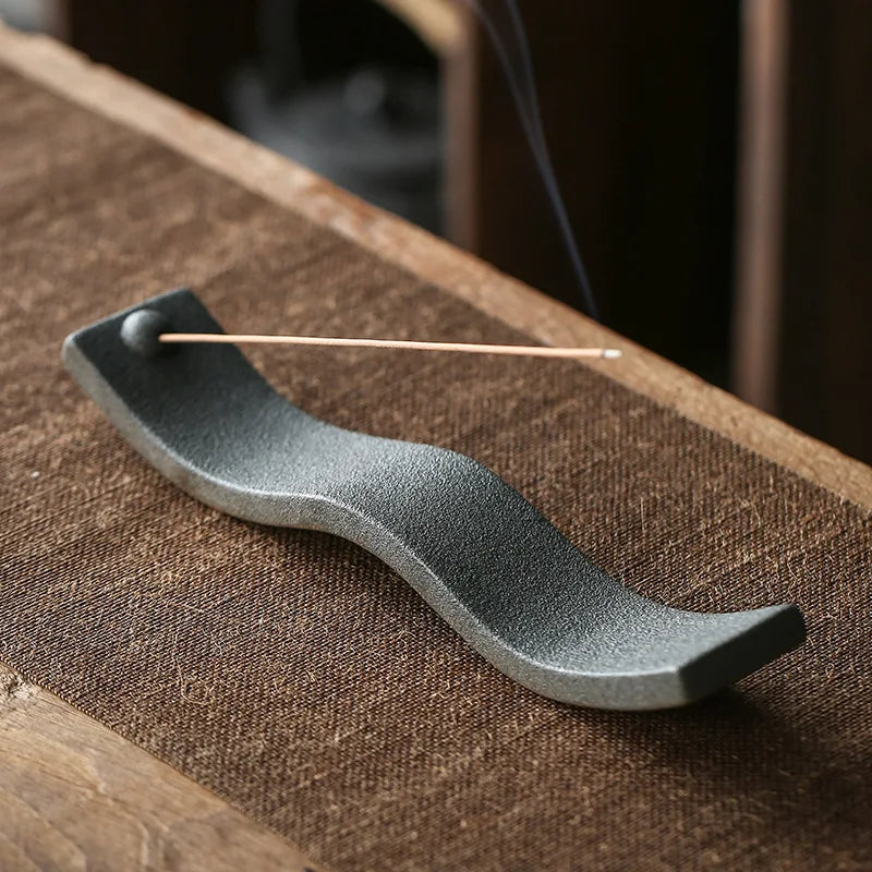 Ceramic Incense Holder - ZenWave-Black-Nora Luxe