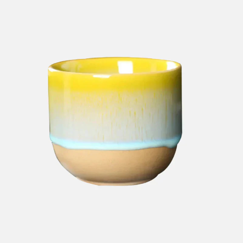 Ceramic Tea Cup - ColorSplash-Yellow-Nora Luxe