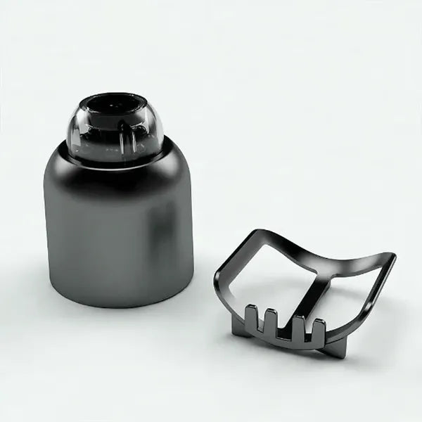Mini HD Security Camera black body with separate curved metal mounting stand