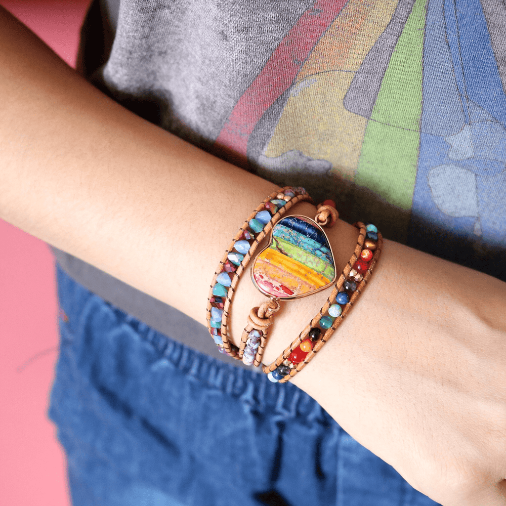 Chakra Heart Wrap Bracelet - Liora-Nora Luxe