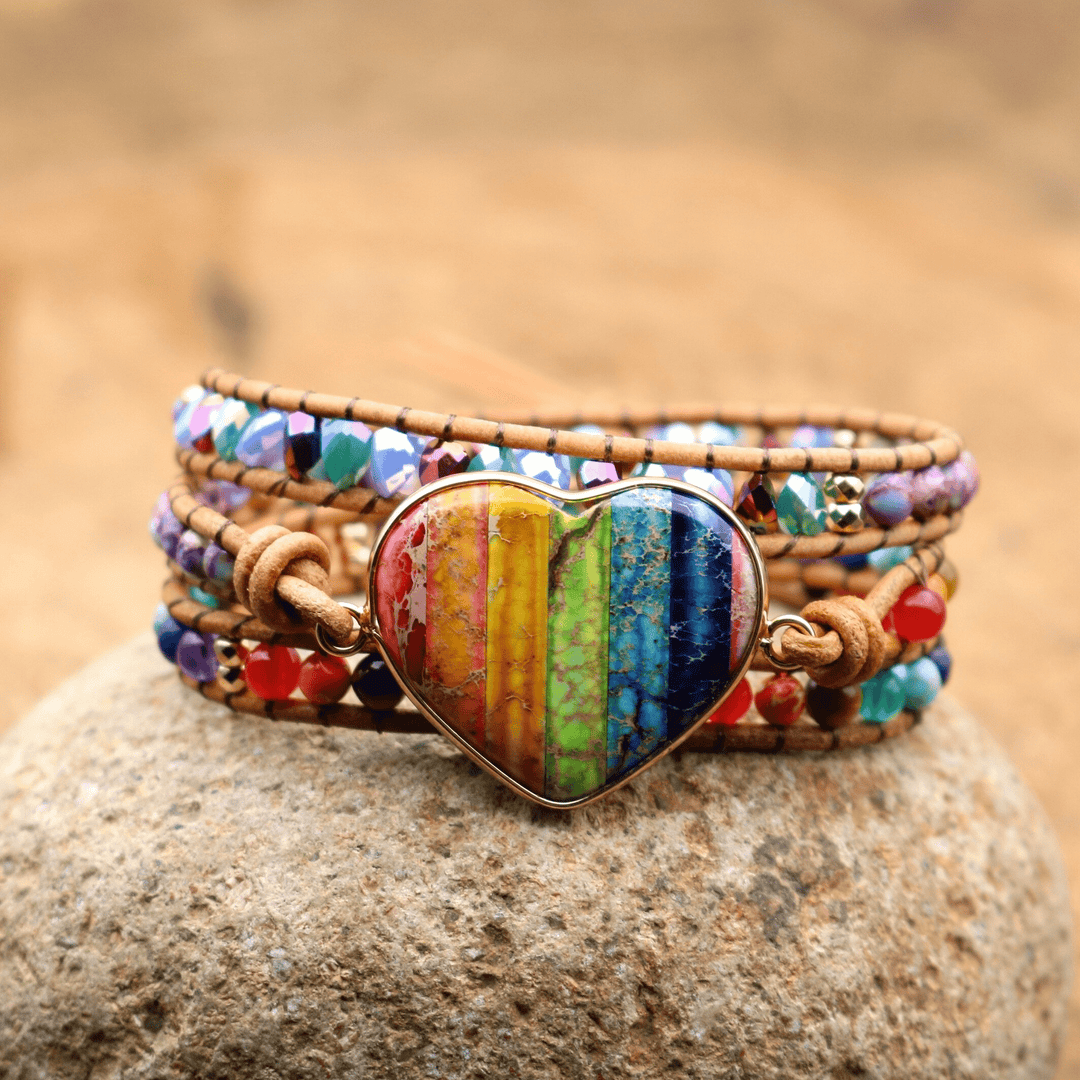 Chakra Heart Wrap Bracelet - Liora-Nora Luxe