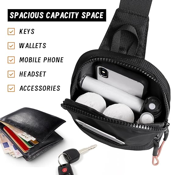 Chest Mini Sling Bag - CrossLite-Black-S-Nora Luxe