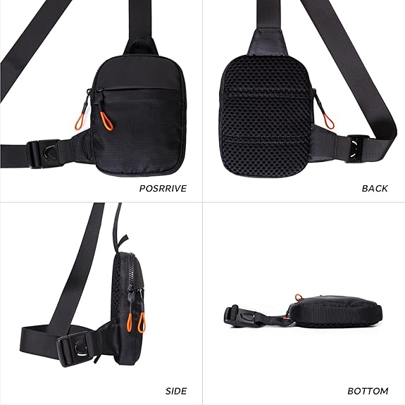 Chest Mini Sling Bag - CrossLite-Black-S-Nora Luxe