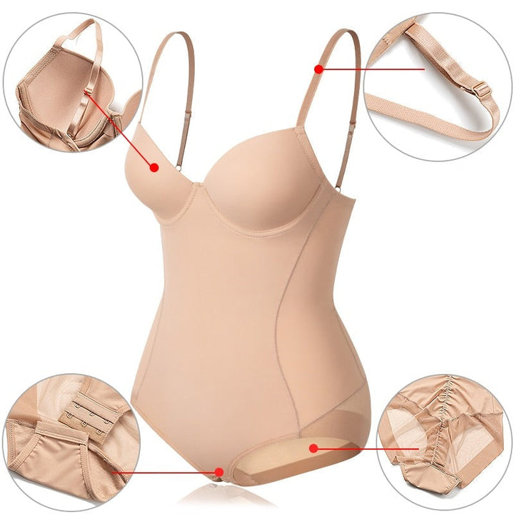 Chic Slimming Shapewear Bodysuit - Élise-Beige-S-The Livary