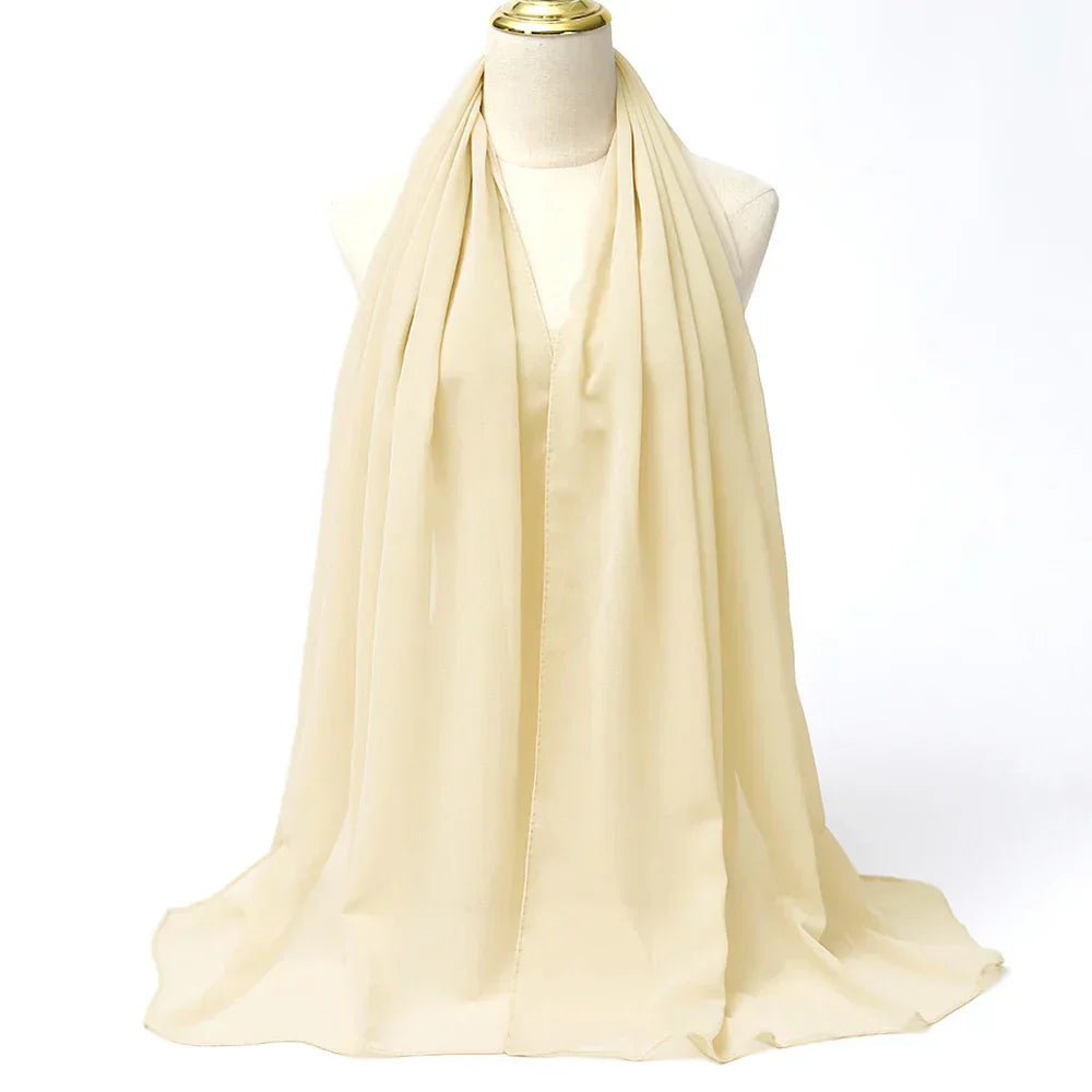 Chiffon Hijab Scarf – Leilani-Cream-Nora Luxe