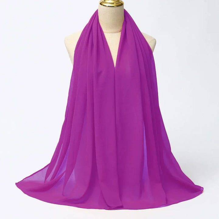 Chiffon Hijab Scarf – Leilani-Dark Purple-Nora Luxe