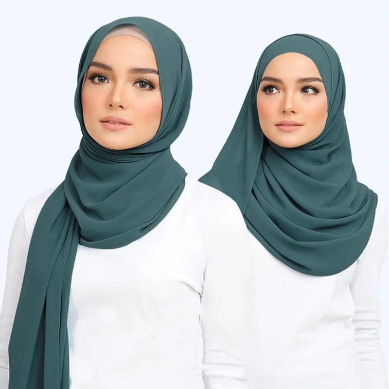 Chiffon Hijab Scarf – Leilani-Light blue-Nora Luxe