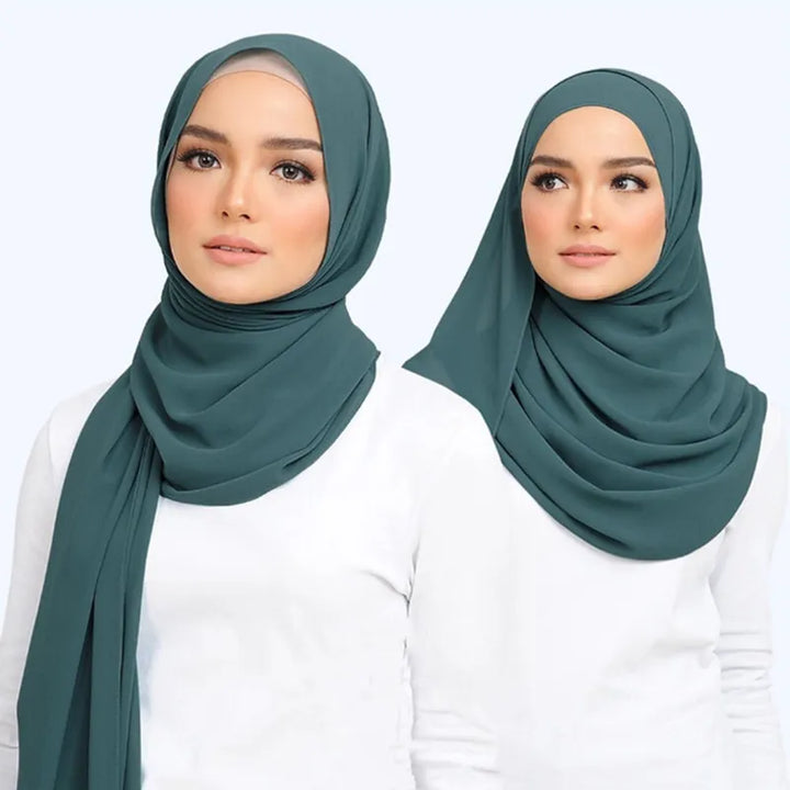 Chiffon Hijab Scarf – Leilani-Light blue-Nora Luxe
