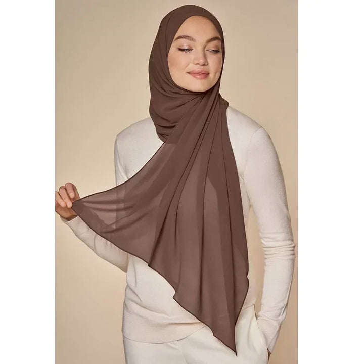 Chiffon Hijab Scarf – Leilani-Light blue-Nora Luxe