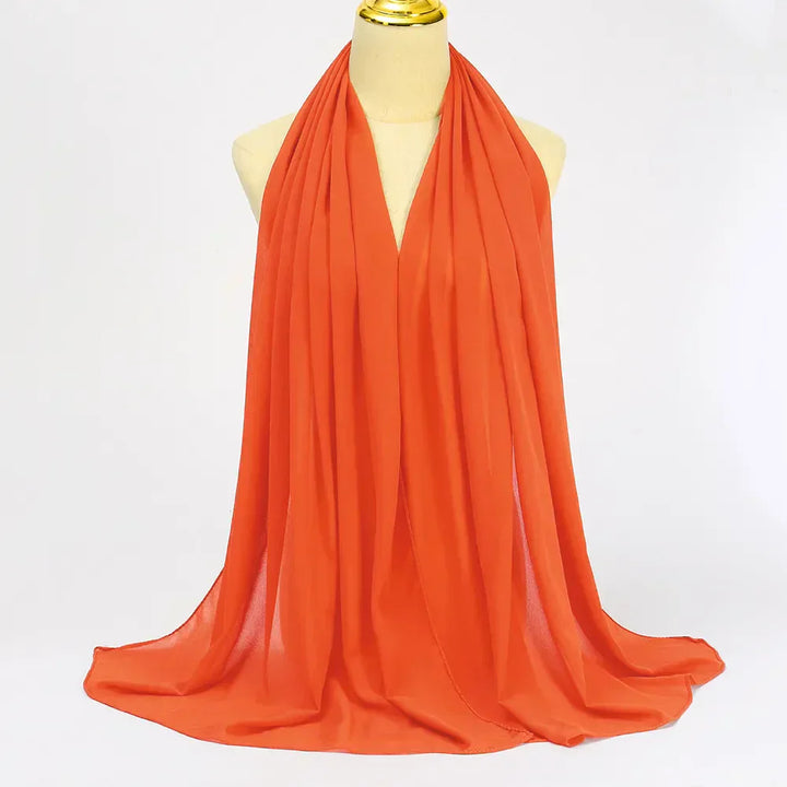 Chiffon Hijab Scarf – Leilani-Orange-Nora Luxe