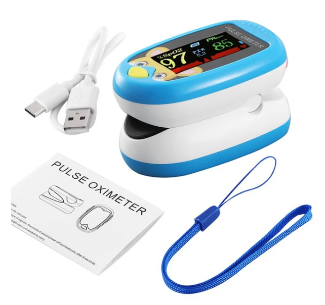Child-friendly Pulse Oximeter for Health Monitoring - KidPulse-Blue-Nora Luxe