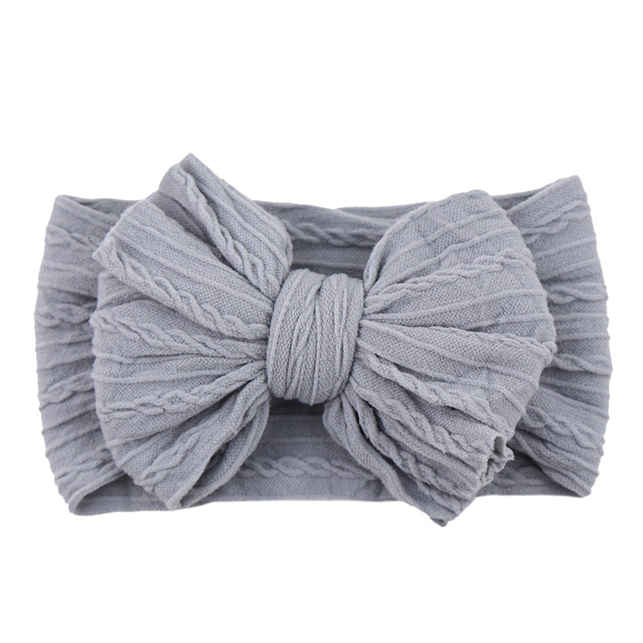 Children's Nylon Headband with Bow-Silver-Nora Luxe