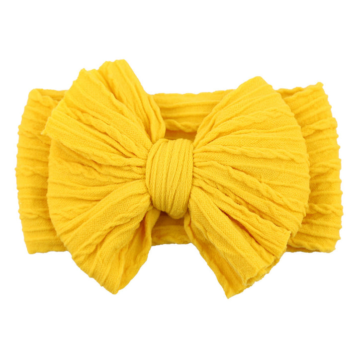 Children's Nylon Headband with Bow-Yellow-Nora Luxe