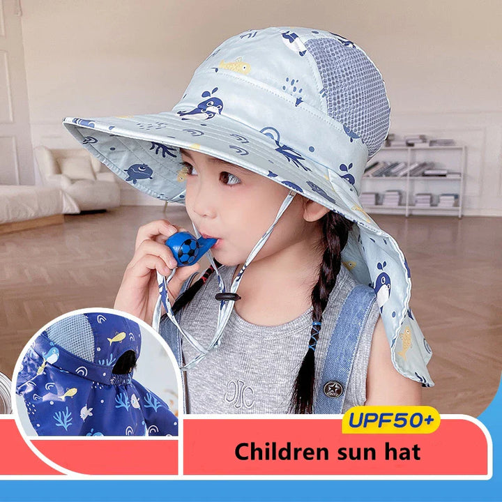 CHILDREN'S SUN HAT WITH UPF 50+ - WIDE BRIM AND ADJUSTABLE CHIN STRAP-Pink-Nora Luxe