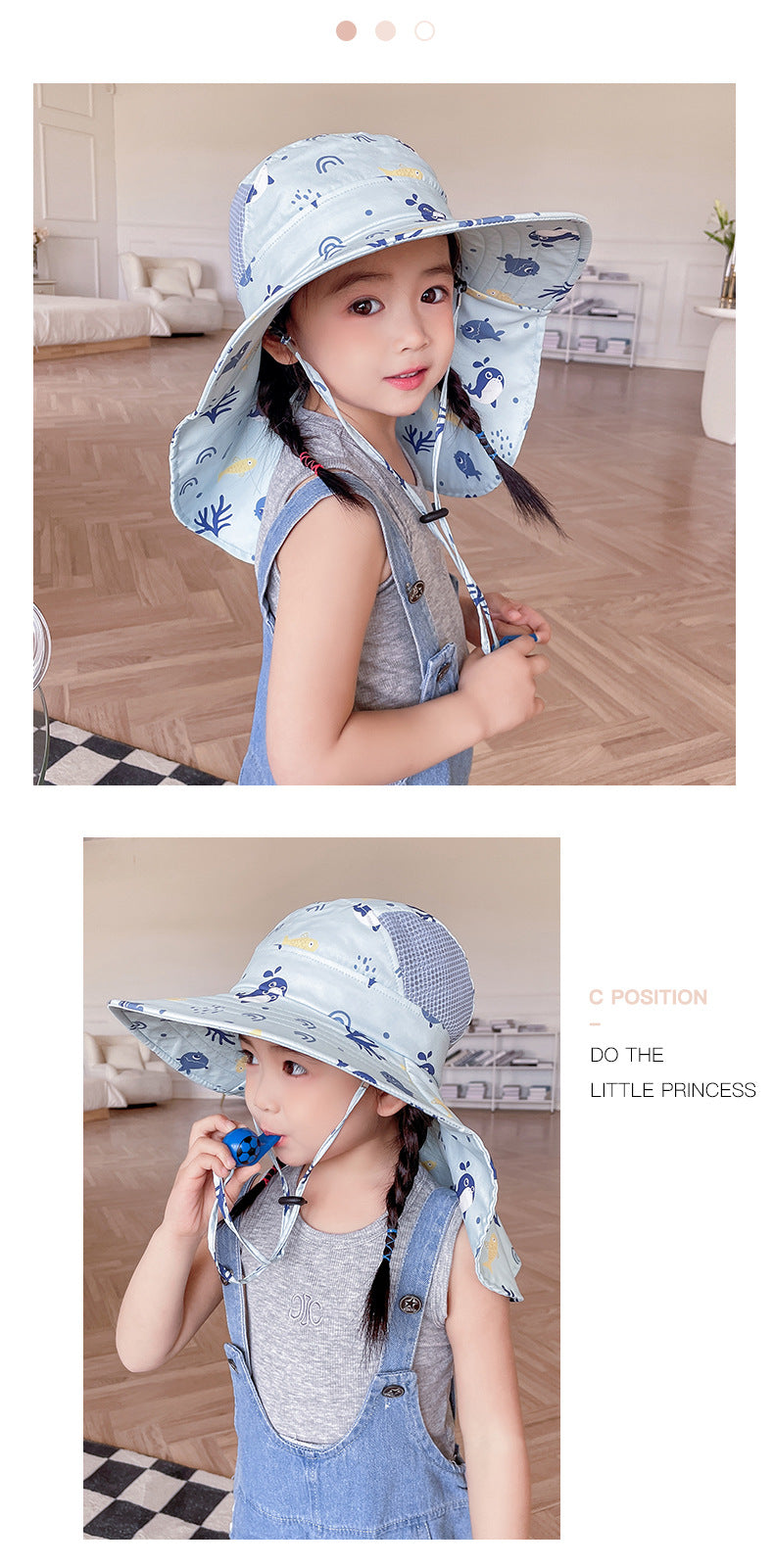 CHILDREN'S SUN HAT WITH UPF 50+ - WIDE BRIM AND ADJUSTABLE CHIN STRAP-Pink-Nora Luxe