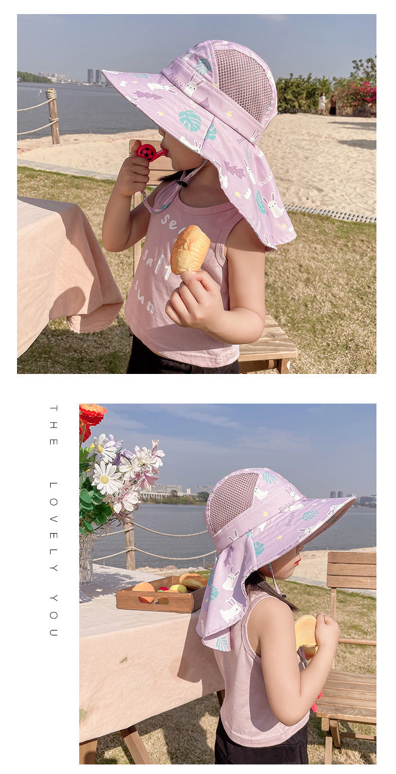 CHILDREN'S SUN HAT WITH UPF 50+ - WIDE BRIM AND ADJUSTABLE CHIN STRAP-Pink-Nora Luxe