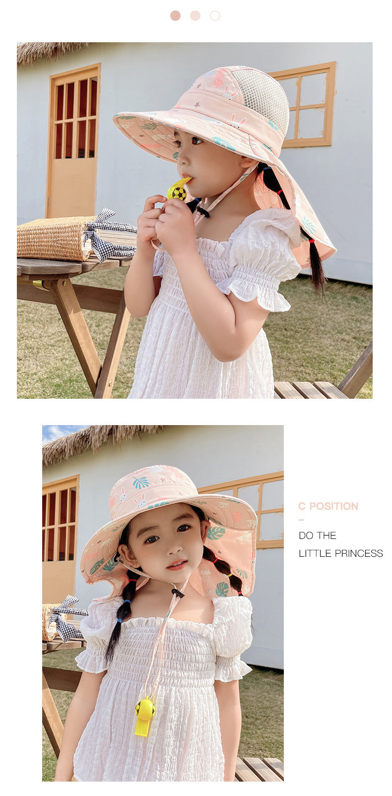 CHILDREN'S SUN HAT WITH UPF 50+ - WIDE BRIM AND ADJUSTABLE CHIN STRAP-Pink-Nora Luxe