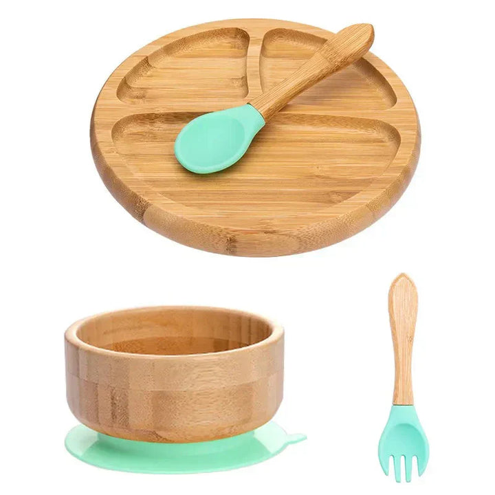 Children's Tableware Set with Suction Cup - EcoFeast-Lamb White-Nora Luxe