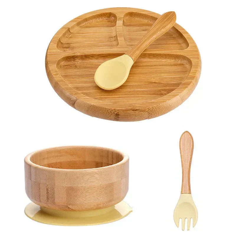 Children's Tableware Set with Suction Cup - EcoFeast-Lamb White-Nora Luxe