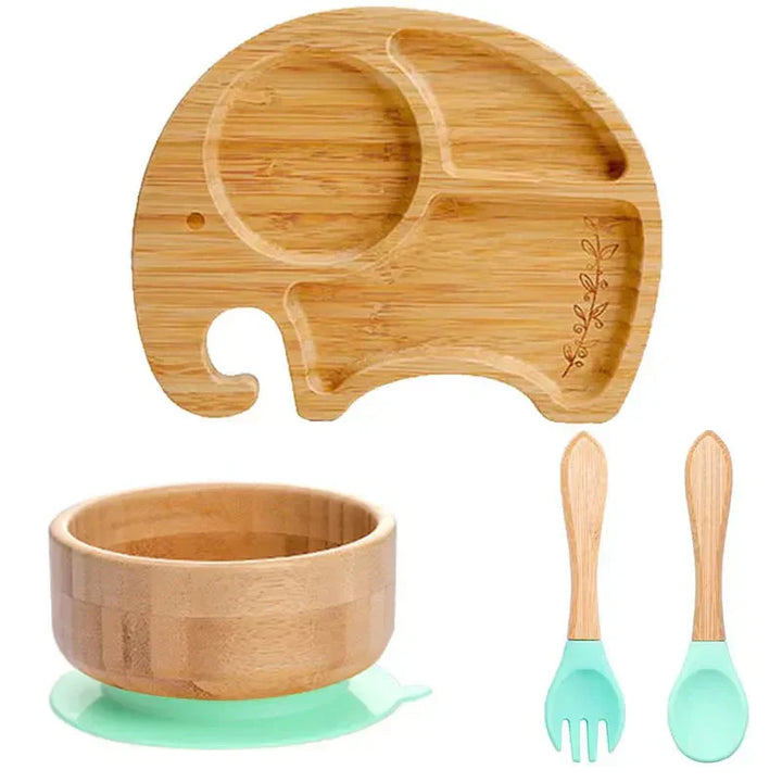 Children's Tableware Set with Suction Cup - EcoFeast-Lamb White-Nora Luxe