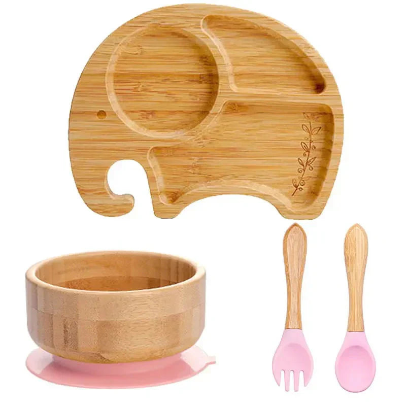 Children's Tableware Set with Suction Cup - EcoFeast-Lamb White-Nora Luxe