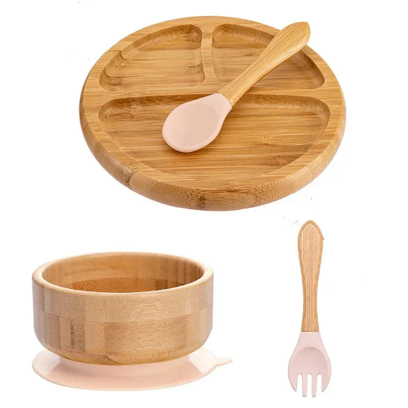 Children's Tableware Set with Suction Cup - EcoFeast-Lamb White-Nora Luxe
