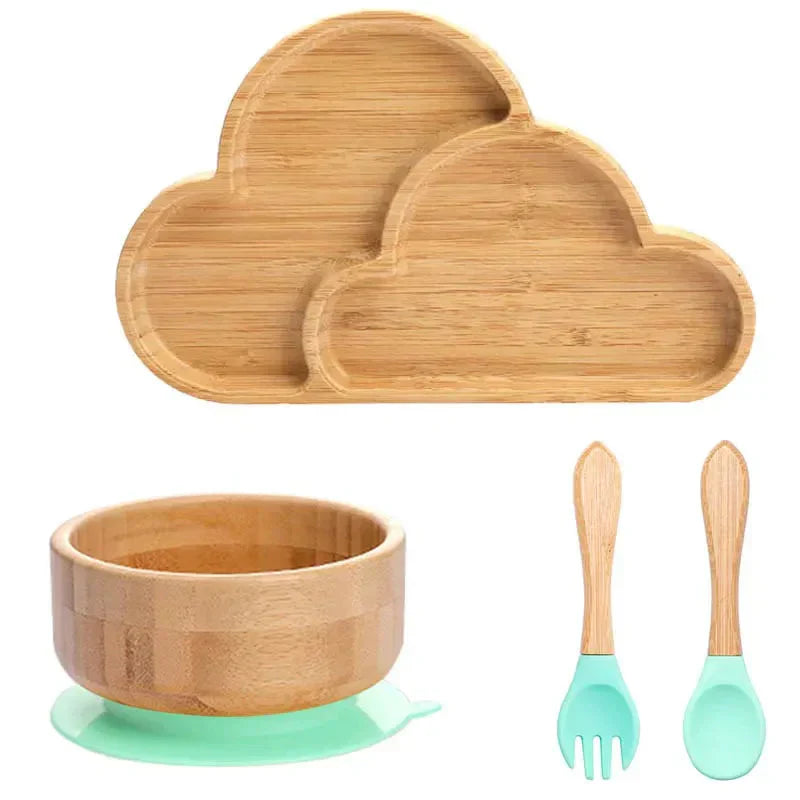 Children's Tableware Set with Suction Cup - EcoFeast-Lamb White-Nora Luxe