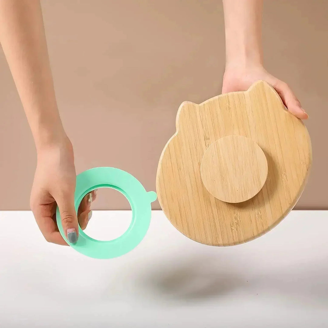 Children's Tableware Set with Suction Cup - EcoFeast-Lamb White-Nora Luxe