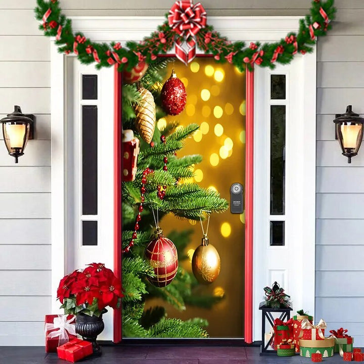 Christmas Door Decoration - MerryDoor-Style 1-91 × 90.55 inches-Nora Luxe