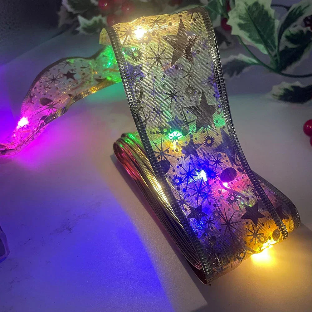 Christmas Lights Ribbon - TwinkleRibbon-Style 1-118.11 inches-Nora Luxe