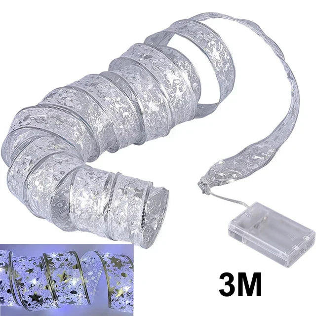 Christmas Lights Ribbon - TwinkleRibbon-Style 3-118.11 inches-Nora Luxe
