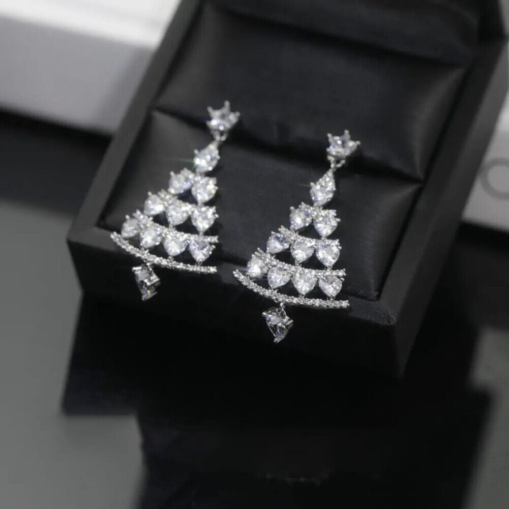 Christmas Tree Dangle Earrings | Women's Jewellery-CLEAR-Nora Luxe