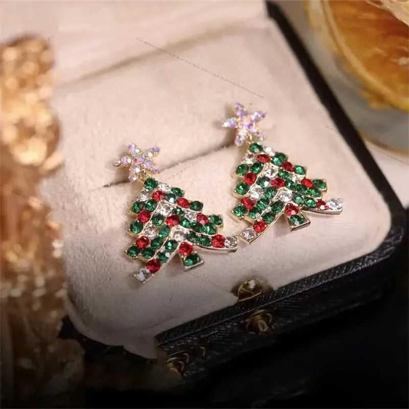 Christmas Tree Dangle Earrings | Women's Jewellery-COLORFUL-Nora Luxe