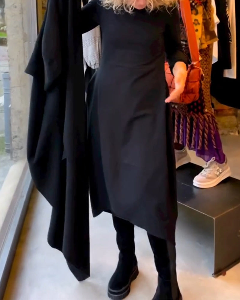 Classic Black Midi Dress - Sofia-S-Nora Luxe
