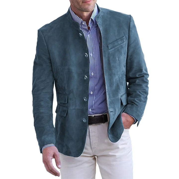 Classic Button-Down Jacket for Men – Magnus-Blue-S-Nora Luxe